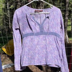 Funky People Lavender Paisley Peasant Tunic